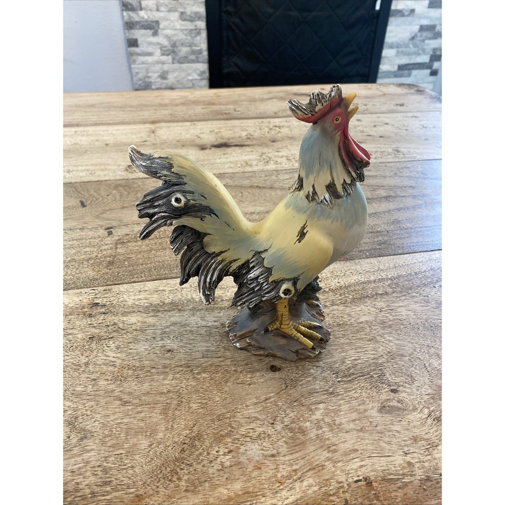 Resin Chicken Rooster Figurine Collectible Sculpture 8 1/2" Tii Collections